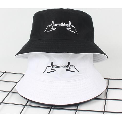 Letters Embroidery Reversible Bucket Hats For Men Women Japan and Korea Streetwear Harajuku Cap Ladies Summer Boonie Hat