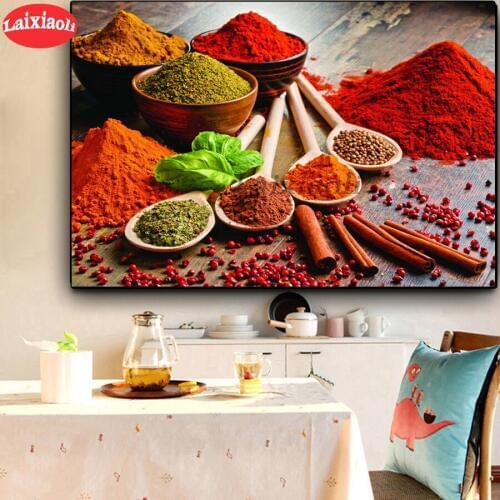 Seasoning Home art Diamond Painting spices food 5d DIY Diamond Embroidery Square Round Diamond Mosaic rhinestone decoration