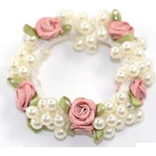1Pcs Pearls Beads Headbands Ponytail Holder Scrunchies Vintage Elastic Hair Bands for Women Rubber Rope Girls Hair Accessories