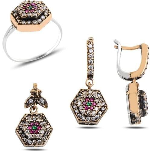 Silver 925 Sterling Zircon Cubic Zirconia Authentic Set