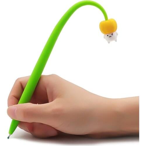 24PCS Silicone Vegetable Swing Pen Cartoon Cute Creative Modeling Gel Pens Fruit and Vegetable Signature Pen Korean Stationery