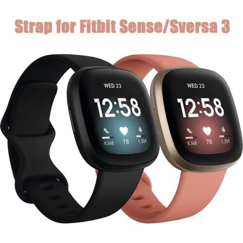 Sport Silicone Watch Band Wrist Strap for Fitbit Versa 3 Strap Replacement Bracelet for Fitbit Sense Smart Watch Wristband Belt
