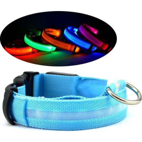 LED Nylon Three Modes Dog Collar Light Night Safety LED Flashing Glow Pet Supplies Pet Cat Dog Collar Decoration