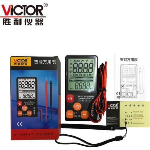 VICTOR VC922 Smart Multimeter Light Pocket Multi-Purpose Meter Automatic Range Maintenance Electrician