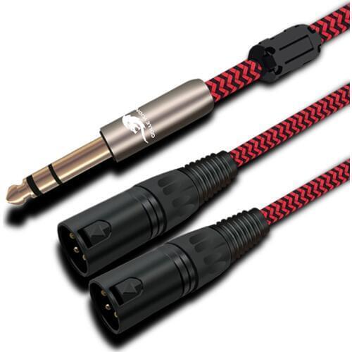 High Quality Stereo Male 1/4'' 6.35mm to 2 XLR Male Plug Audio Cable For Amplifier Speaker Mixer Mixing Xonsole Cable 1m 2m 3m