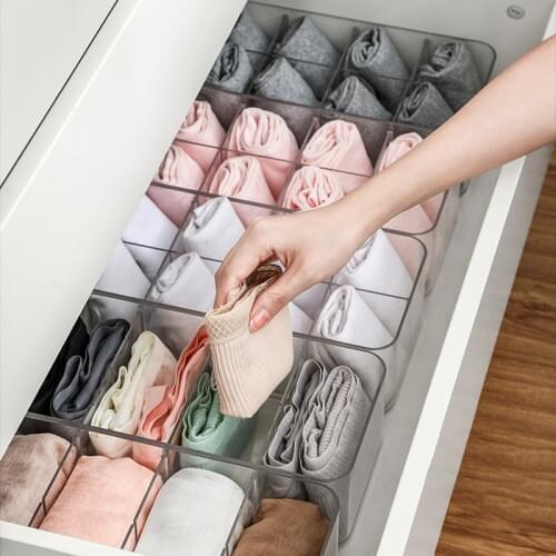 Drawer Socks Underwear Storage Box Plastic Sundries Cosmetic Container Kitchen Cutlery Divider Case Desktop Sundries Organizer