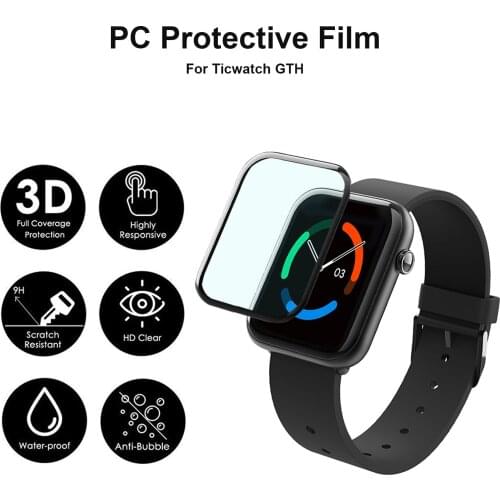 Smart Bracelet Frame Protective Screen For Ticwatch GTH Protector Film 3D Full Glass Screen For Ticwatch GTH Case