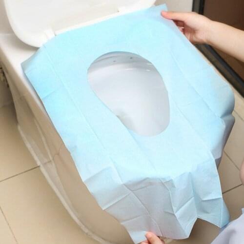 10Pcs Portable Disposable Toilet Seat Waterproof Bacteria-proof Cover Native Wood Pulp For Travel/Camping Bathroom Accessories