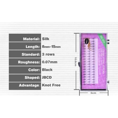 10 Pcs Flare lashes J C B D all sizes silk eyelash by free shipping