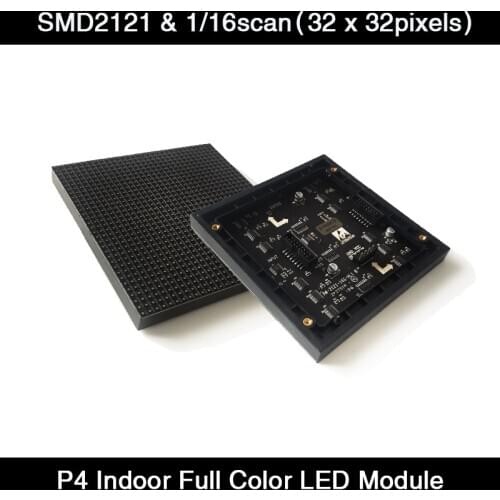 P4 LED Sign RGB LED Module 128x128mm 1/16 Scan Video Wall HD Indoor Screen Full Color Rental LED Display 32x32 Pixels