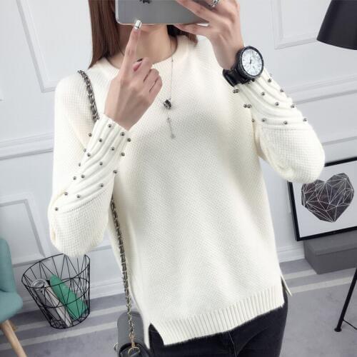 OHCLOTHING 2019 new spring Korean Short all-match winter sweater knitted shirt with long sleeves and loose women