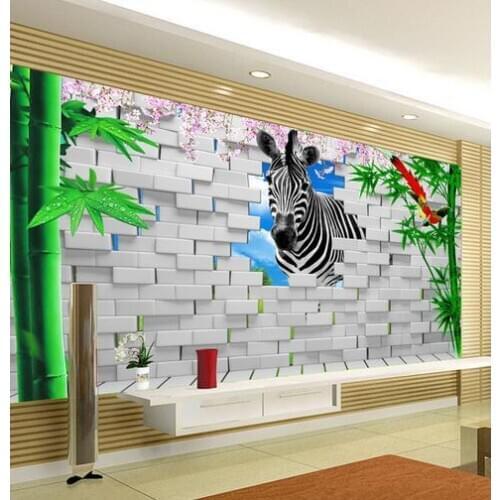 3d wallpaper custom Non-woven 3 d TV setting wallpaper