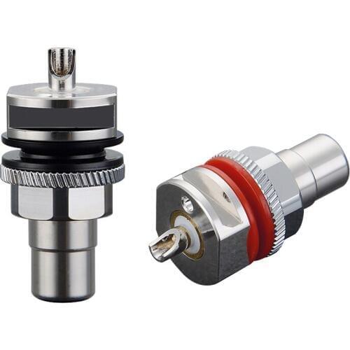 4pcs Viborg RC101R Pure Copper rhodium Plated RCA Female Socket for Amplifier Speaker
