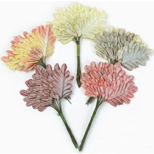 50pcs Silk Leaf-Shaped Green Leaves Fake Plants For Wedding Home Decoration DIY Wreath Gift Scrapbooking Craft Artificial Flower