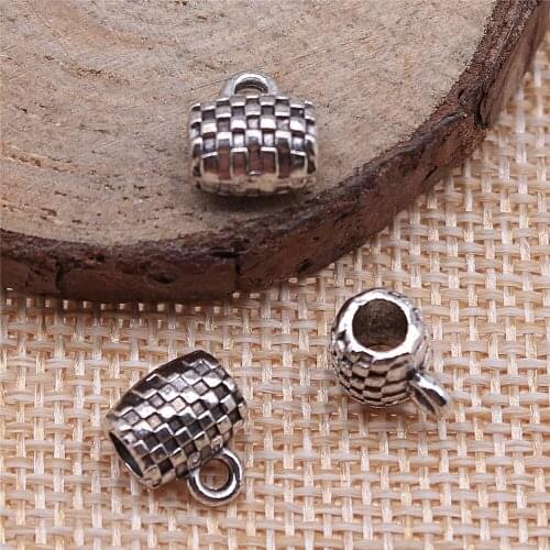 54pcs 10x9x7mm antique silver Engraved Tee Hanging Head Connector charms diy retro jewelry fit Earring keychain pendant