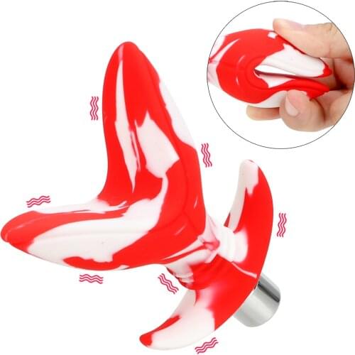 OLO 10 Speed Vibrator Anal Plug Butt Plug Flower Anal Dilator Soft Silicone Opening Anus Expander Sex Toys for Women Men Gay