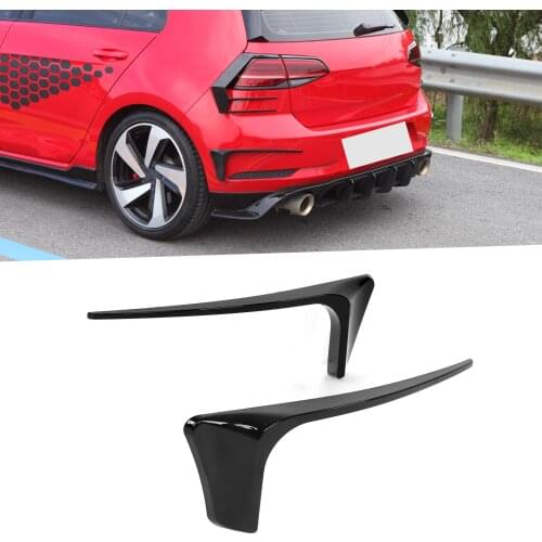 Gloss Black Rear Bumper Reflector Cover Canards Kits Replacement for MK7.5 GTD R 2017-2020 rear spoiler car