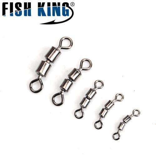 FISH KING 10PCS/Lot 4# 6# 8# 10# 12# Fishing High Speed Double Rolling Swivel Fish Hook Lure Connector Terminal Fishing Tackle