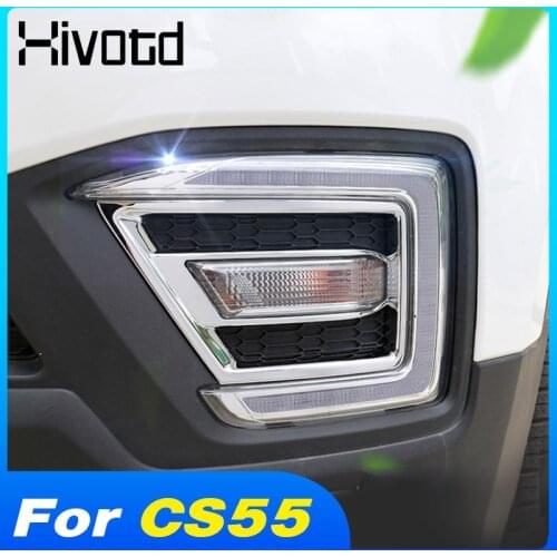 Hivotd Front Rear Foglight Frame Cover Trim Exterior Accessories Car Styling Decoration Refit Parts For Changan CS55 2017-2020