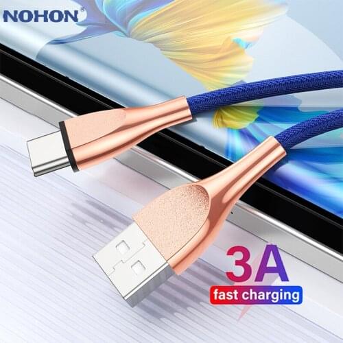 3A Quick Charge 3.0 USB Type C Cable for Xiaom Redmi K40 Note 8 9 Fast Charging Type-C Cable for Samsung S9 S10 20 Plus USB C 3M