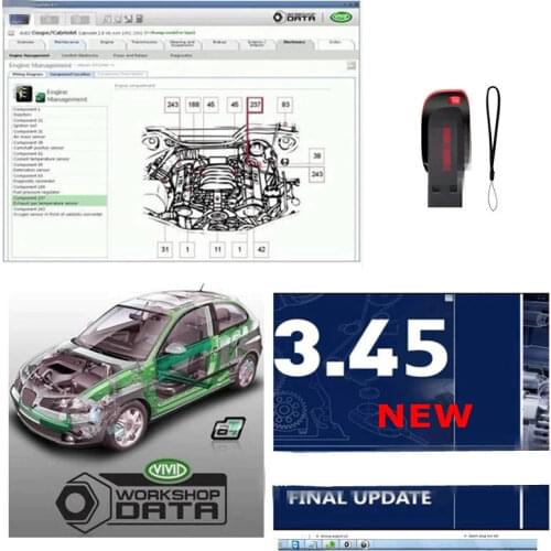 2021 hot selling da.ta 3.45 vivid workshop data 10.2 auto repair software 16GB USB Flash Disk support more European model