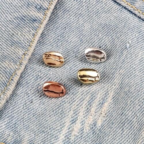 Coffee Beans Metal Pin 4 colors Mini Lovely Brooches Women Men Badge Fashion Clothes Denim Lapel Pins Jewelry Gifts for Barista