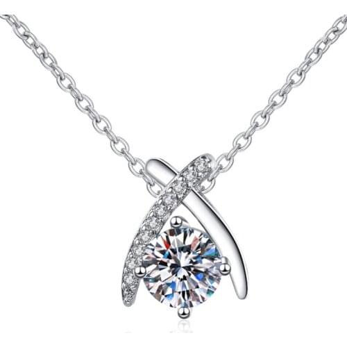 Fashion Simple Crystal Geometric Pendant For Women Silver Color Clavicle Chain Necklace Fine Jewelry Woman Girl Gift
