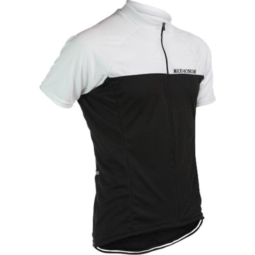 Men black white cycling Jersey jersey short-sleeve summer Jersey cycling wear full-zipper maillot/road bike clothing