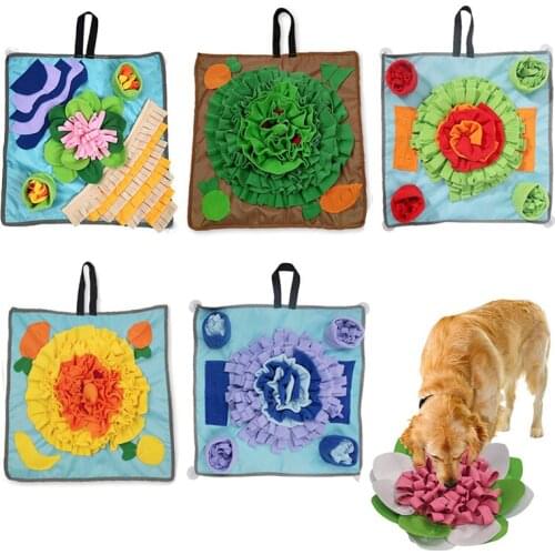 Pet Dog Snuffle Mat Pet Sniffing Training Blanket Detachable Fleece Pads Dog Mat Relieve Stress Nosework Puzzle Toy Pet Nose Pad
