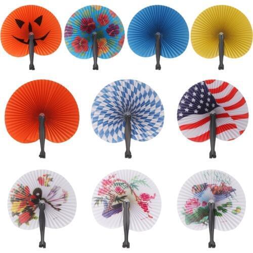 Hand Held Foldable Paper Fan For Children Themed Party Decoration Portable Fan E15B