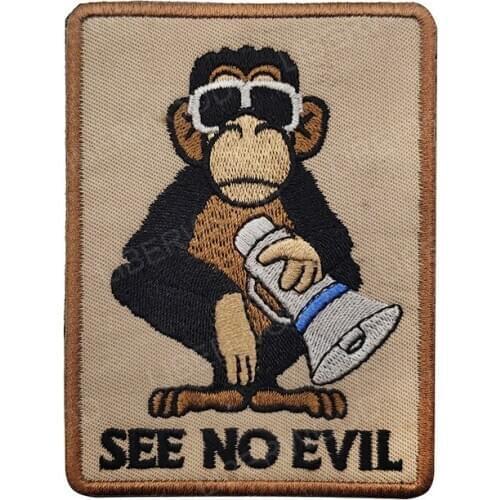 SEE SPEAK HEAR NO EVIL Embroidery Patch Monkey Gorilla Patch Applique For Clothing Backpack Sewing Supplies