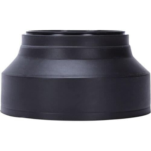 Collapsible 3-Stage 67mm Screw In Rubber Lens Hood for DSLR Camera