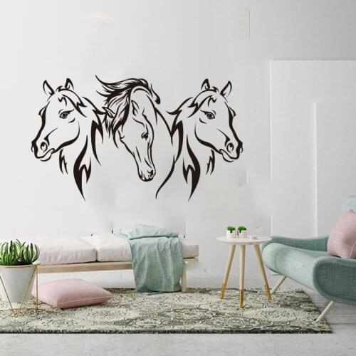 Modern Horse Head Wall Sticker Bedroom Sofa Jungle Animal Zoo Horse Wall Decal Living Room Vinyl Home Decor