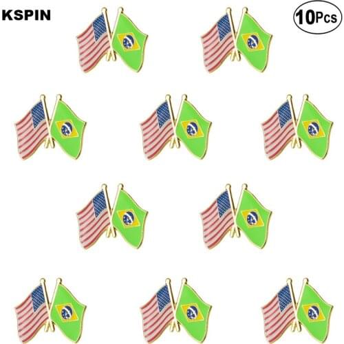 U.S.A Brazil Lapel Pin Flag badge Brooch Pins Badges 10Pcs a Lot
