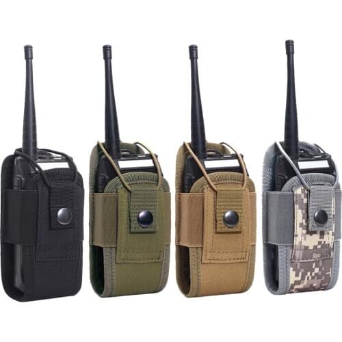 1000D Tactical Molle Radio Walkie Talkie Pouch Waist Bag Holder Pocket Portable Interphone Holster Carry Bag for Hunting Camping