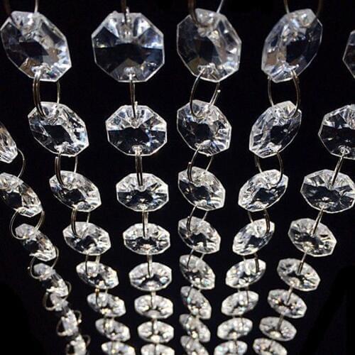 10m (33FT) Acrylic Crystal Clear Bead Wedding Supply decor Garland Chandelier Hanging for outdoor Christmas Tree Decoration