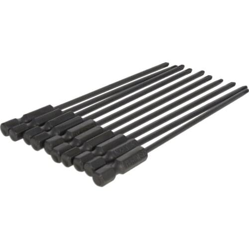 Utoolmart 10pcs 1/4" Hexagonal Shank Cross Bits S2 Steel 100mm 2.5PH0 4.5PH2 Sandblasting Magnetic Screwdriver Bits Hand Tools