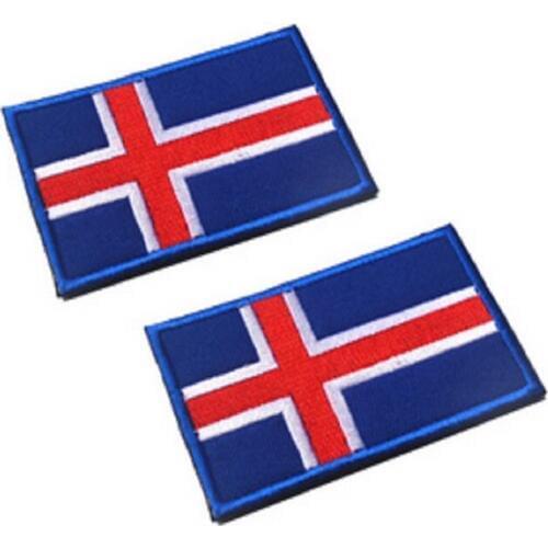 Embroidery Patches Magic Stickers Loops And Hook Flag Of Iceland Patches Armband Cloth Patches Badges