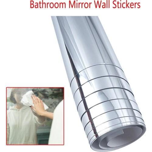 0.1MM Bathroom Mirror Wall Stickers self-adhesive film Mirror Self Adhesive Stick Room Decoration 50x100cm peel and stick tile