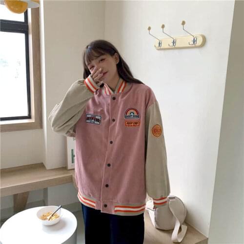 2021 Spring Autumn Baseball Jacket New Korean Style Women Clothing Oversize Clothes Goth Harajuku Plus Size Fashion Button Tops