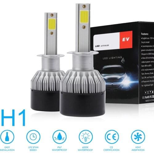 2pcs Mini H1 EV9 72W 8000LM Car Haedlight 6000K DOB LEDs Auto Fog Light Lamp Hi or Lo Light Bulbs For Cars SUV IP65 Waterproof