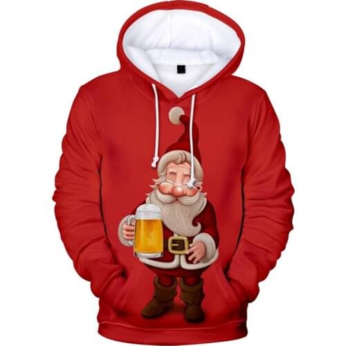 2021 Christmas Hoodie 3D Sweatshirt Long Sleeve Women Mens Tracksuit Harajuku Streetwear Santa Claus Clothes Kawaii Kids Tops