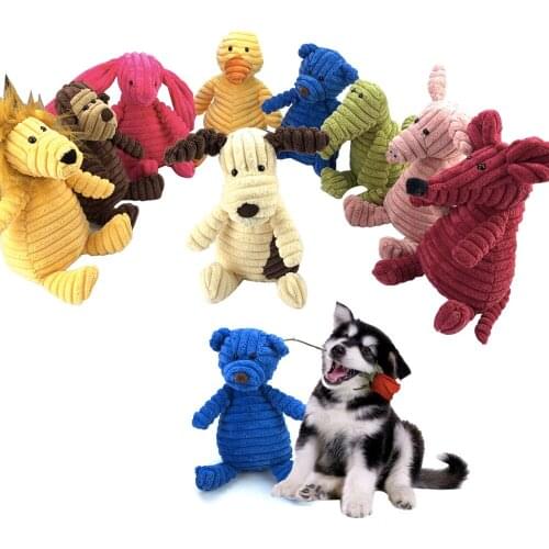 9 Animals Cute Dog Molar Training Squeak Toys Cat Dog Chew Squeaking Toys Corduroy Animals Shape Dogs Toy Plush Puppy