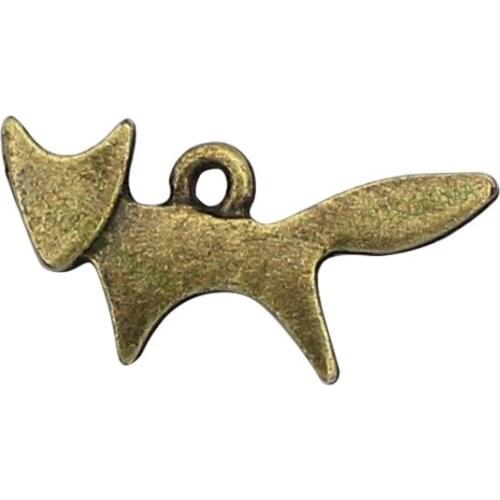 150pcs-Antique Bronze Fox Charms Pendant 20x10mm