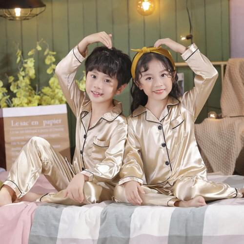 3 5 7 9 11 13 Years Children Satin Pajama Sets Pyjamas Kids Baby Sleepwear Girls Pyjamas Teen Pajama Kids Silk Pajamas Girls Pjs
