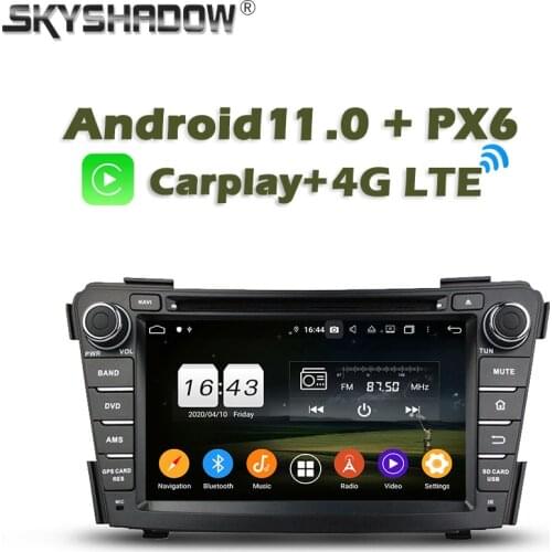 Wireless Carplay PX6 Android 10.0 4GB+128GB Car DVD Player GPS RDS Radio Wifi Bluetooth 5.0 For Hyundai i40 2011 2012 2013 2014