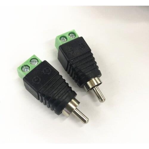 CCTV Phono RCA Male Plug TO AV Terminal Connector Video AV Speaker Wire cable to Audio Male RCA Connector Adapter