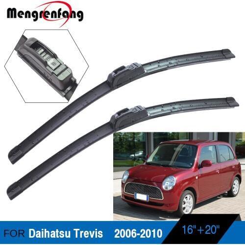 For Daihatsu Trevis Car Front Windscreen Wiper Blades Soft Rubber Frameless Wiper J Hook Arms 2006 2007 2008 2009 2010