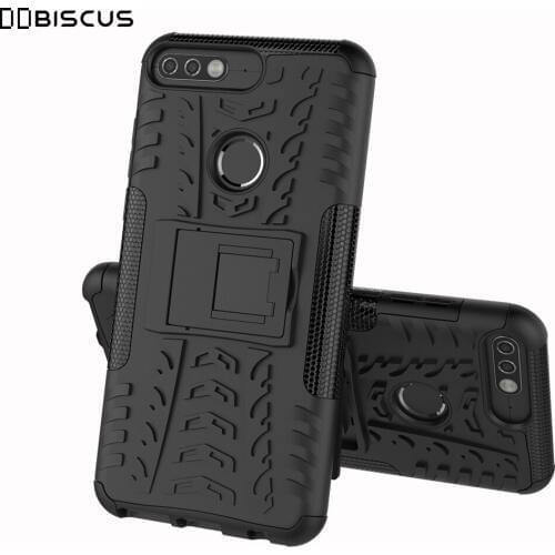 For Huawei Y7 Prime 2018 Y7Prime LDN-L01 LDN-L21 LDN-LX3 LDN-LX2 Case Heavy Duty Armor PC Hard Plastic Soft Silicone Stand Cover
