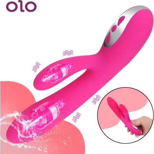 OLO 12 Speed Rabbit Dildo Heating Vibrator Clitoris Stimulator G Spot Vaginal Massager Sex Toy for Women Adult Product